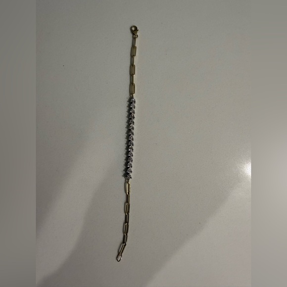 Diamond and paperclip tennis bracelet - Picture 9 of 14